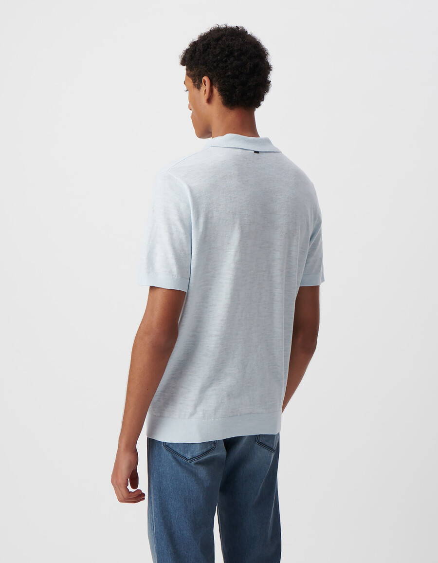 polo da uomo in maglia leggera sky