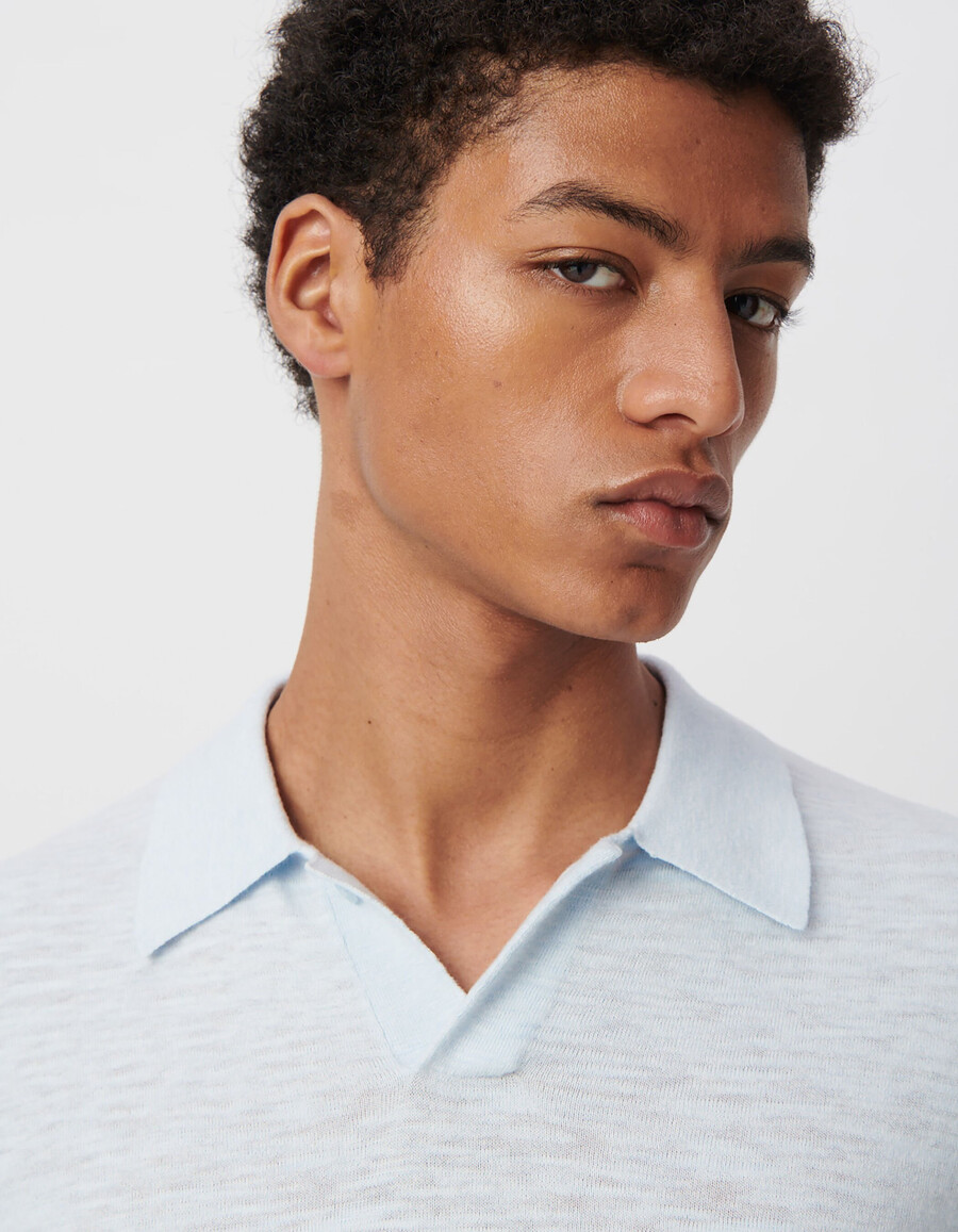 polo da uomo in maglia leggera sky