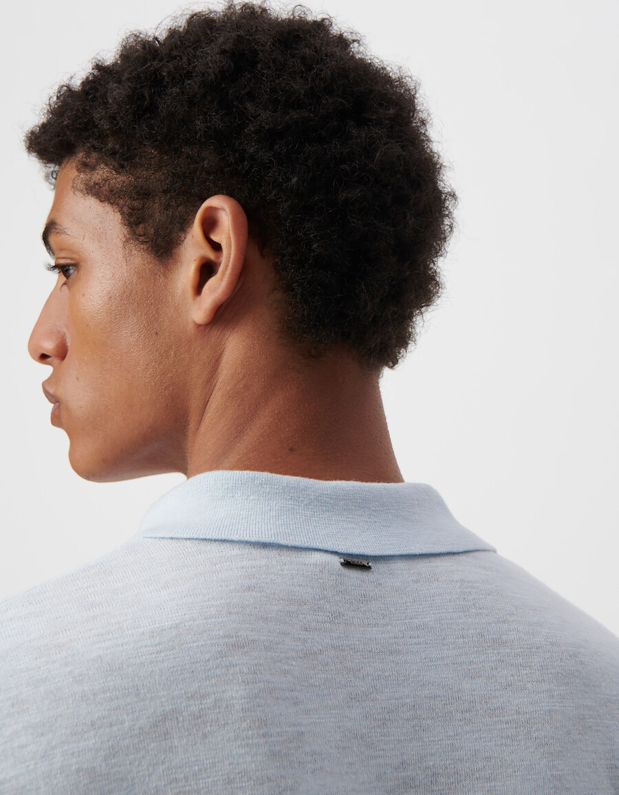 polo da uomo in maglia leggera sky