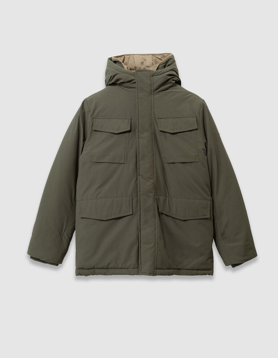 parka kaki 3 in 1 e giacca imbottita reversibile per bambini