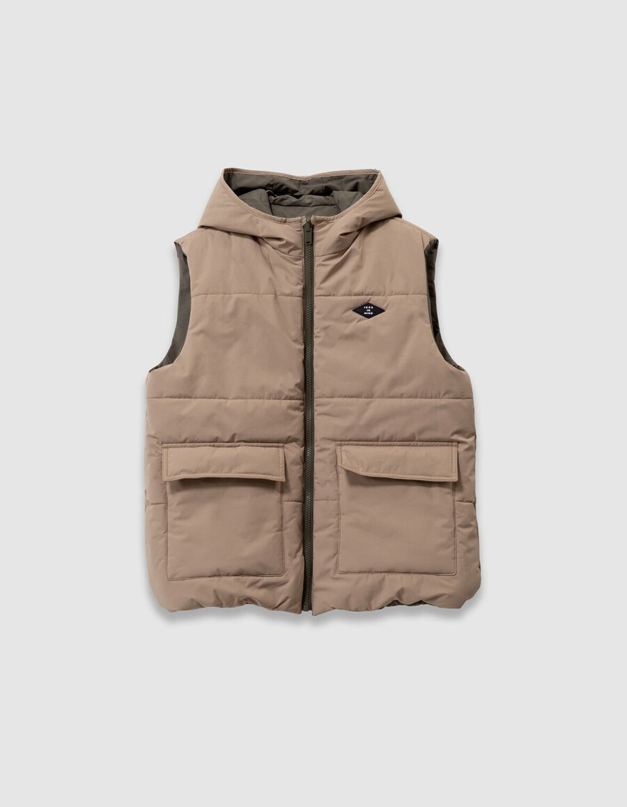 parka kaki 3 in 1 e giacca imbottita reversibile per bambini