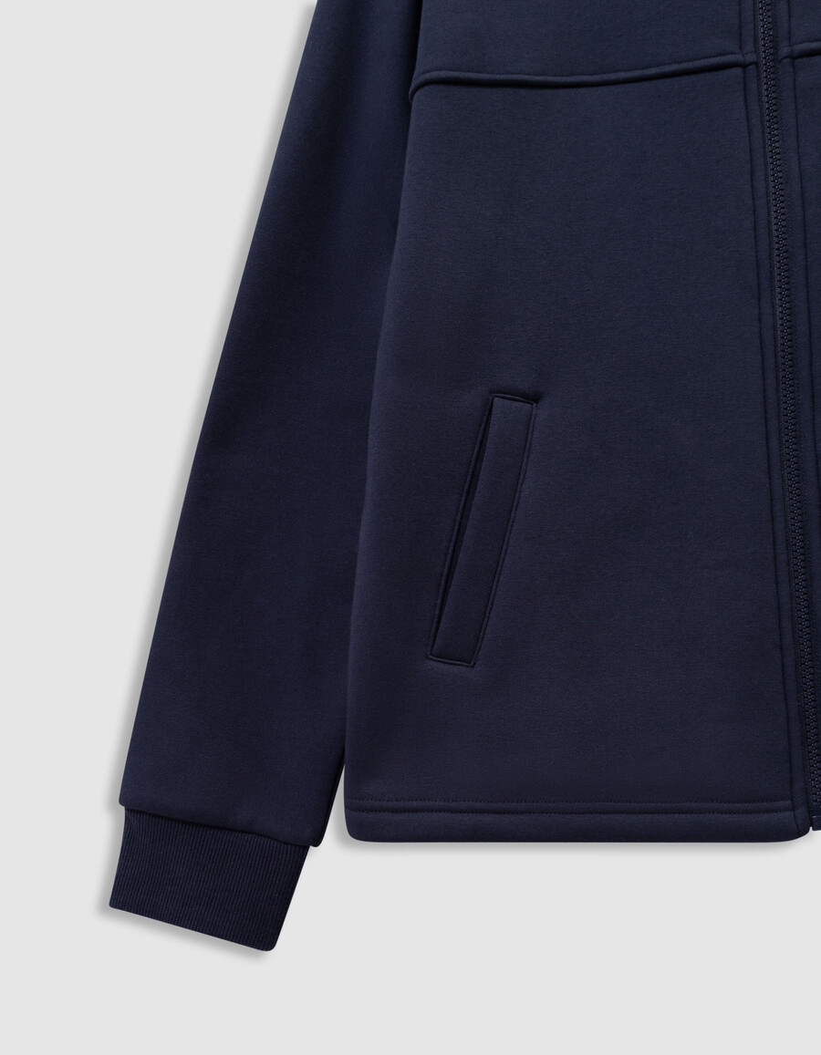 cardigan blu navy con cerniera e colletto a camicia per bambini