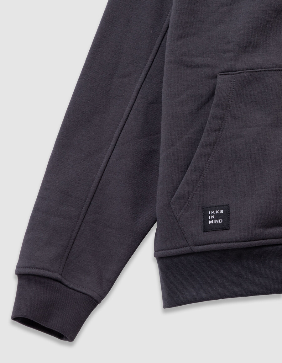 cardigan oversize con cappuccio e cerniera grigio per ragazzi