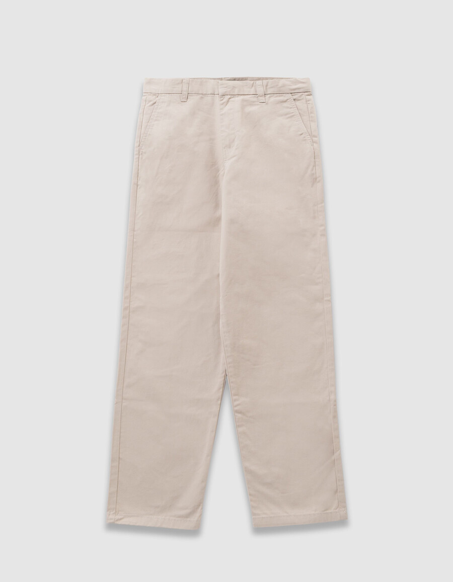 pantaloni chino beige larghi da ragazzo