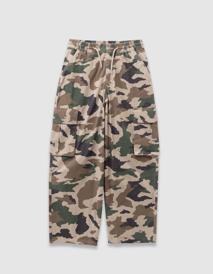 pantaloni cargo beige con stampa mimetica per ragazzi