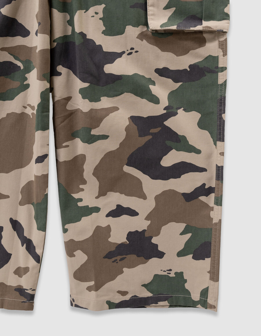 pantaloni cargo beige con stampa mimetica per ragazzi
