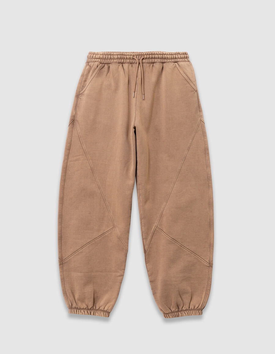 pantaloni da jogging color cammello per ragazzi con cuciture posizionate