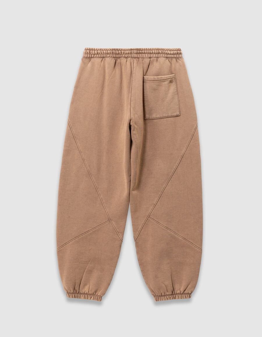 pantaloni da jogging color cammello per ragazzi con cuciture posizionate