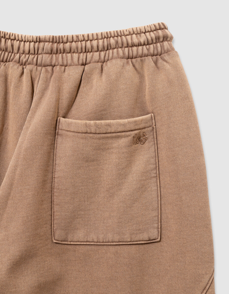 pantaloni da jogging color cammello per ragazzi con cuciture posizionate