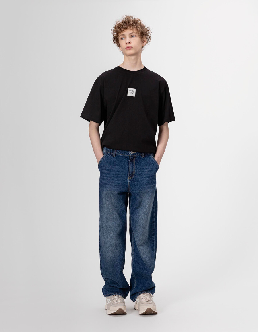 jeans larghi blu stile carpentiere per ragazzi