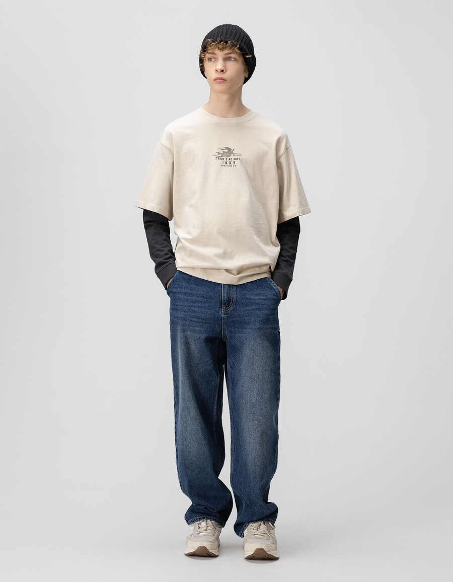 jeans larghi blu stile carpentiere per ragazzi