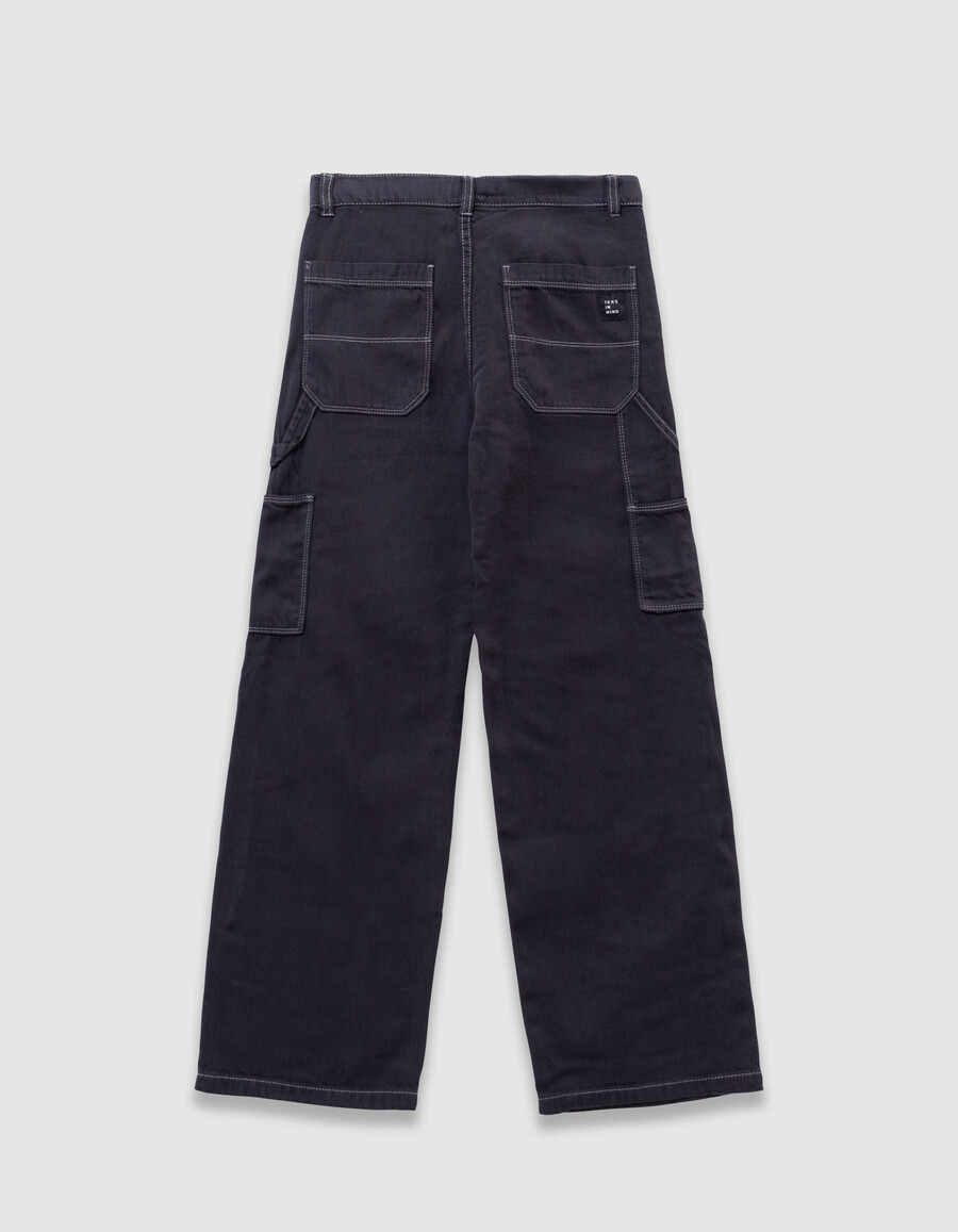 jeans cargo grigi stile carpentiere per ragazzi