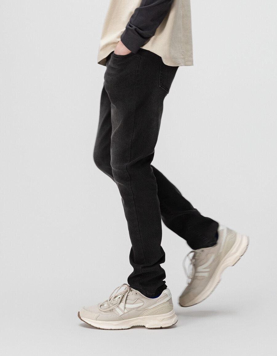 jeans slim lavati grigi da ragazzo