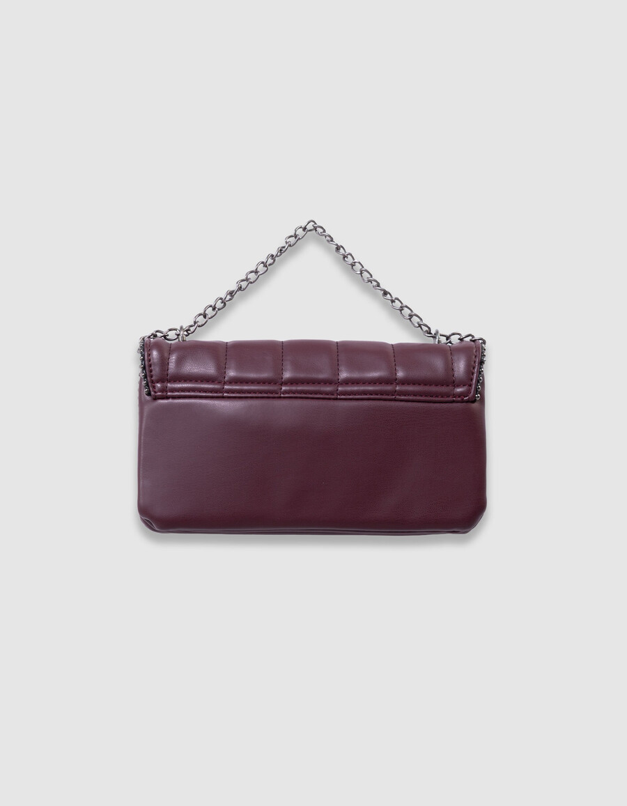 borsa bordeaux per ragazze con bordo in microperle