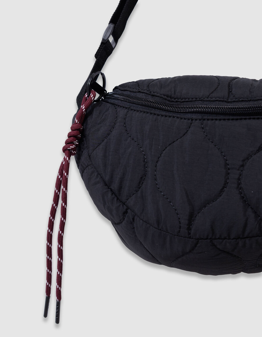 borsa a tracolla trapuntata nera per ragazze