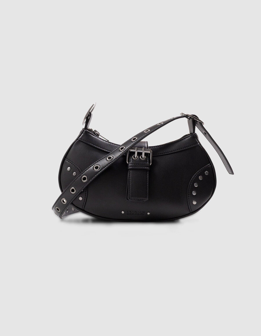 borsa nera con borchie per ragazze