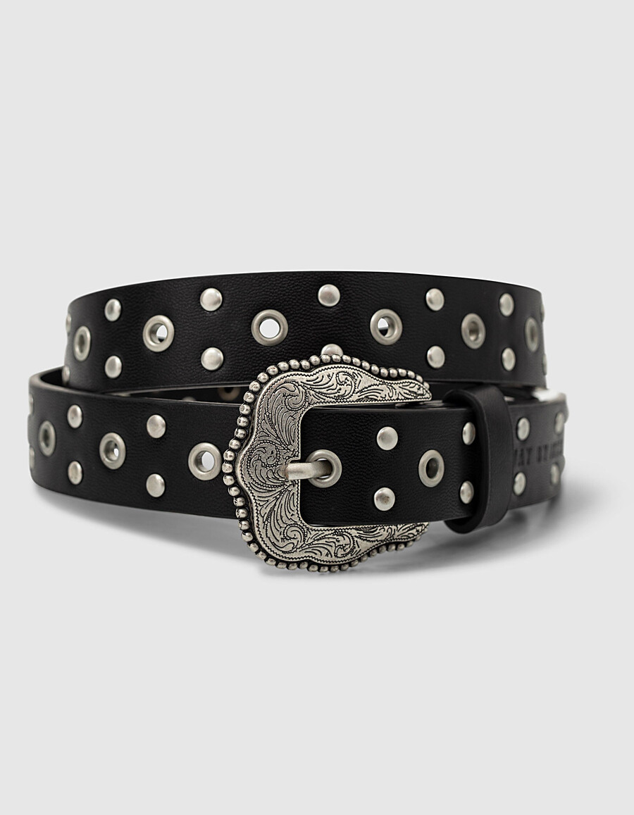 cintura nera con borchie e borchie per ragazze