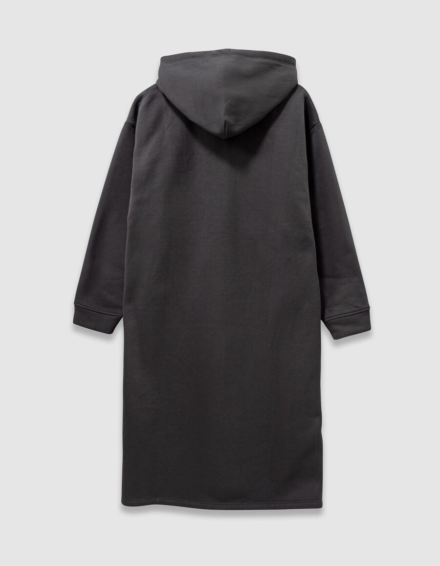 cardigan grigio con cappuccio di lunghezza media per bambine