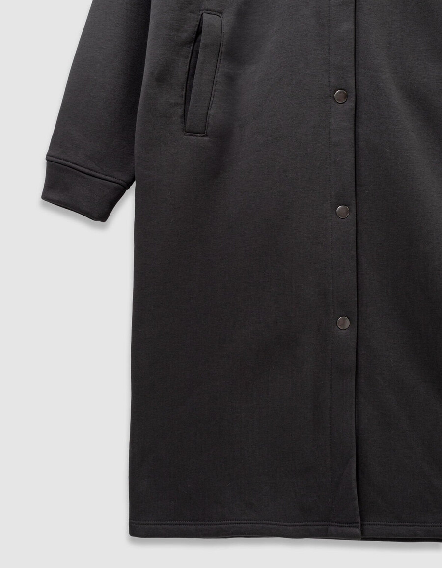 cardigan grigio con cappuccio di lunghezza media per bambine