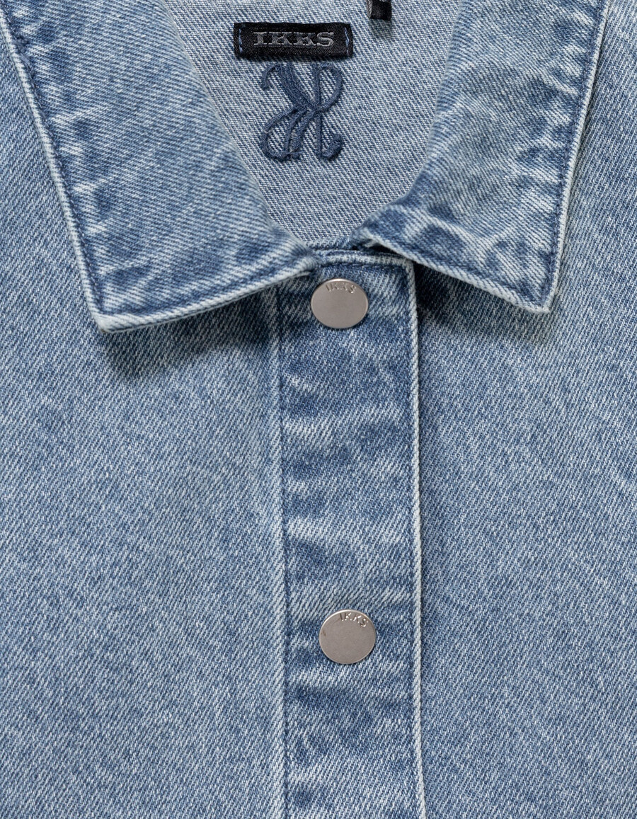 giacca senza maniche in denim blu per ragazze