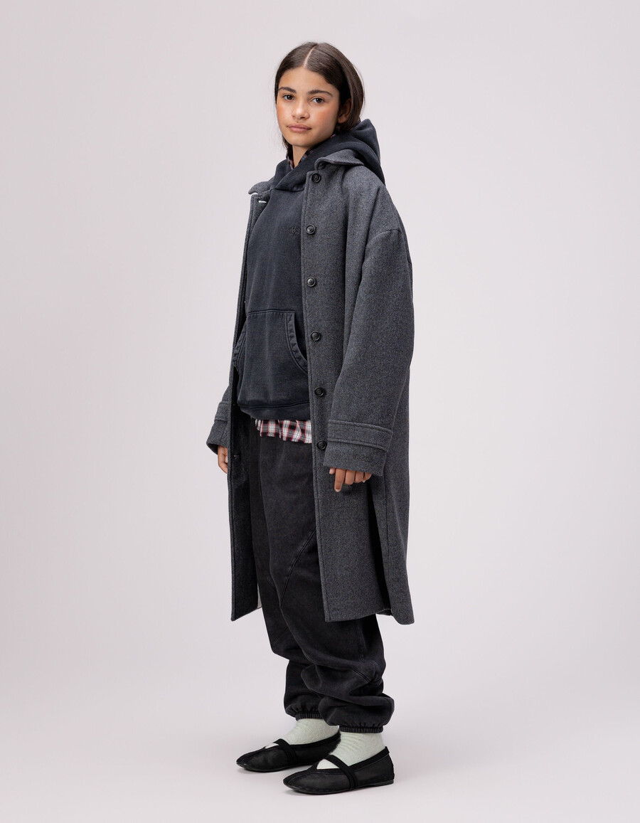 cappotto lungo grigio per ragazze