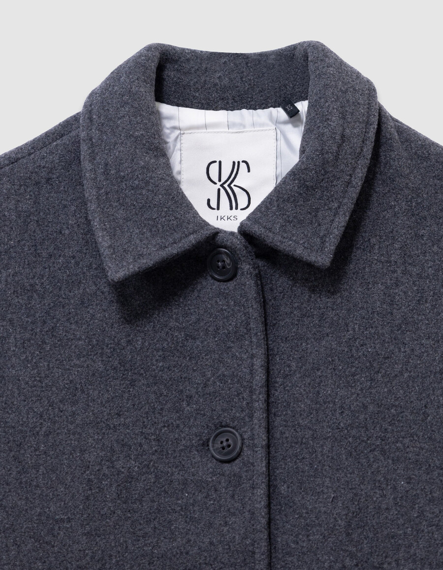 cappotto lungo grigio per ragazze