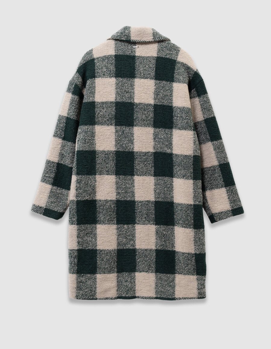 cappotto a quadri verde ed écru per bambine