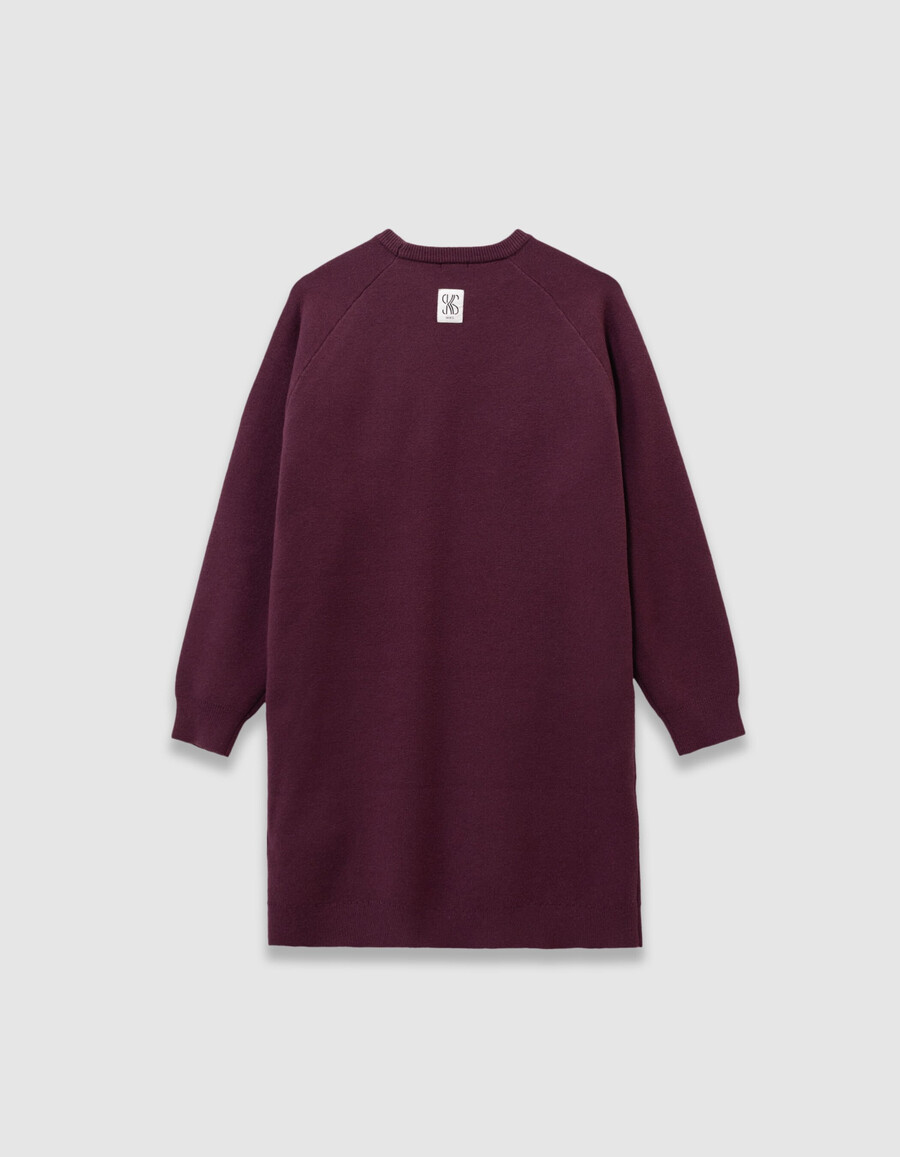 abito in maglia bordeaux per bambine
