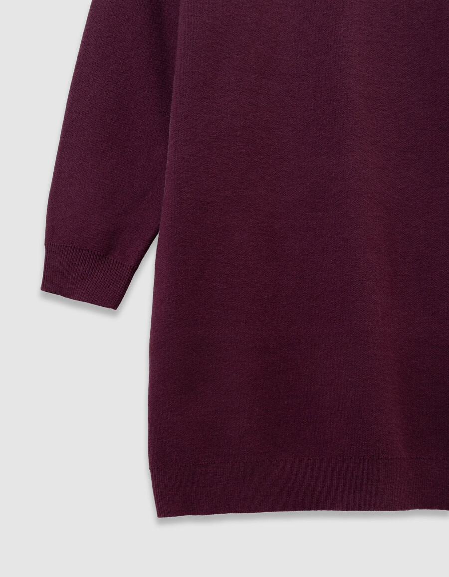 abito in maglia bordeaux per bambine