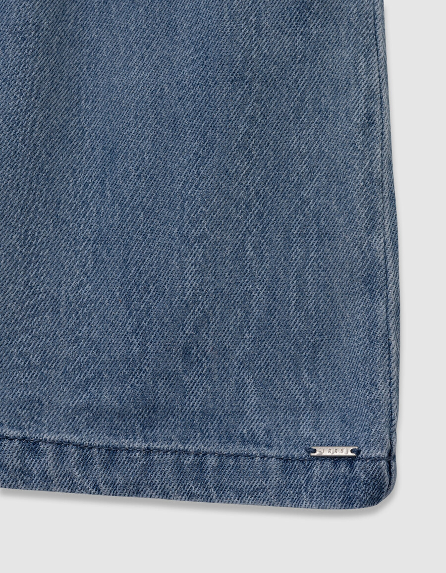 abito scamiciato in denim blu per bambine