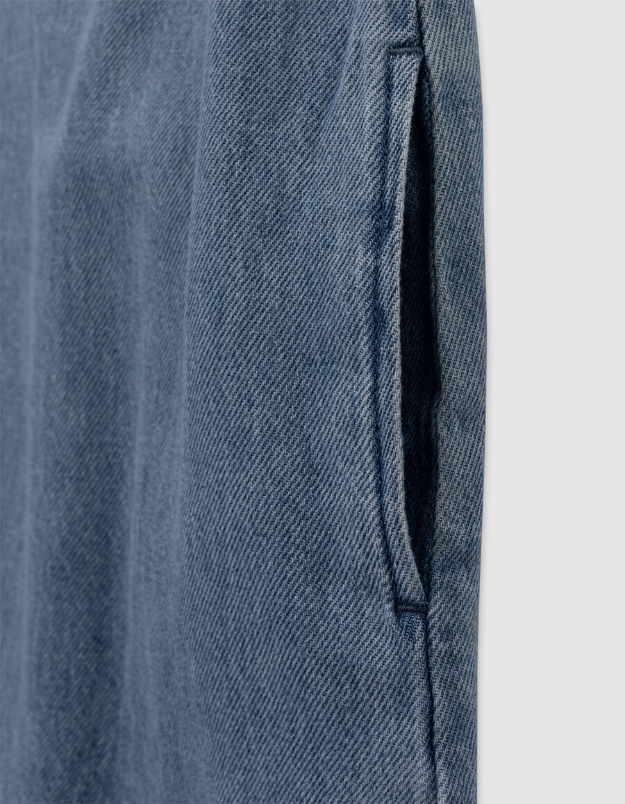 abito scamiciato in denim blu per bambine