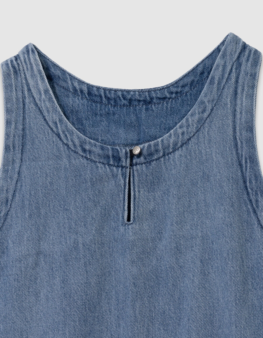 abito scamiciato in denim blu per bambine