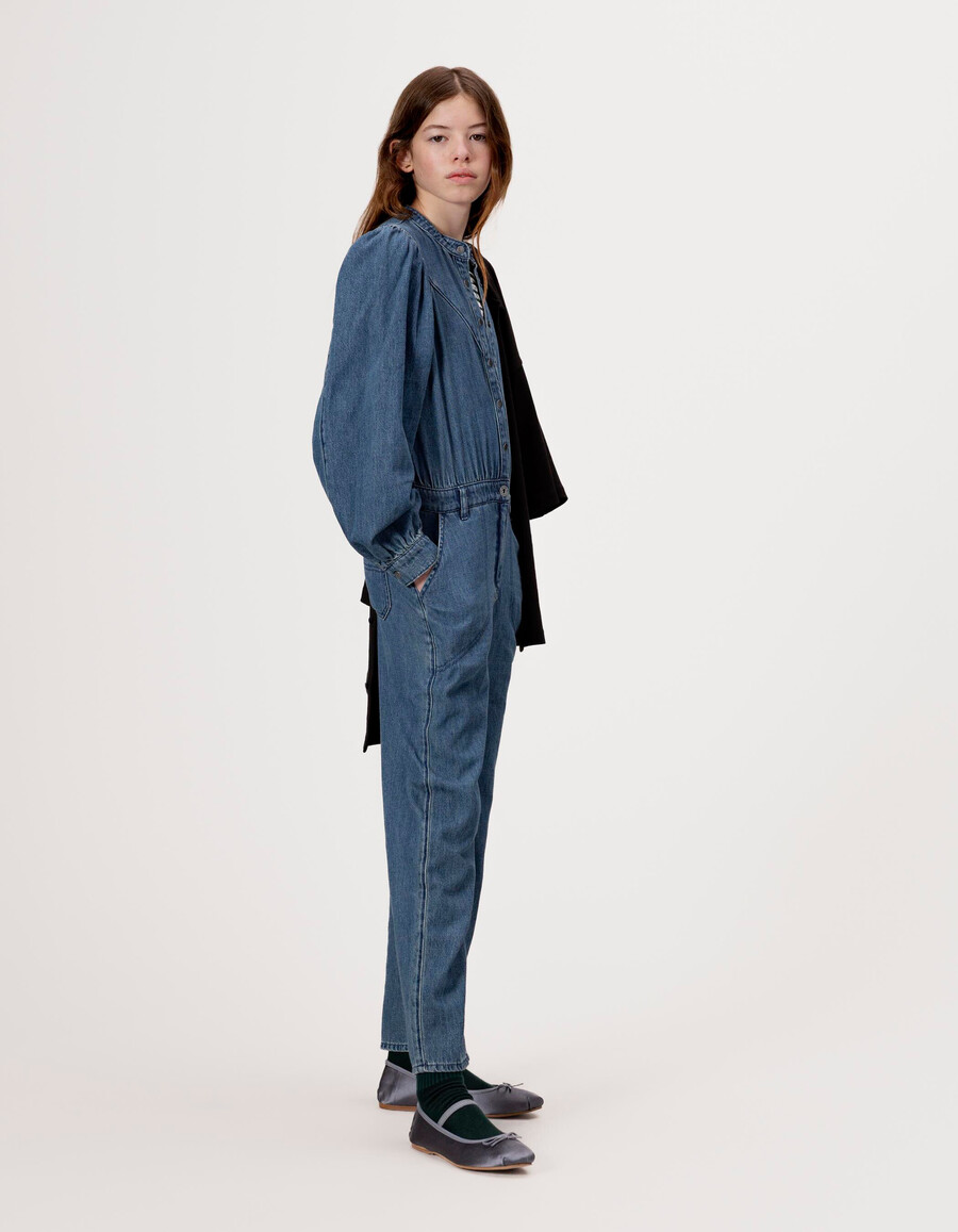 tuta in denim blu per bambine