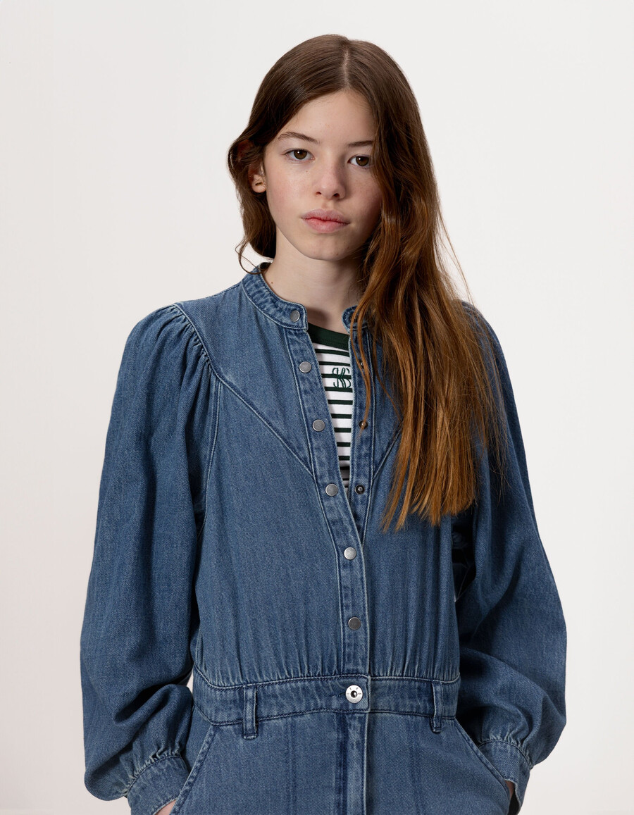 tuta in denim blu per bambine