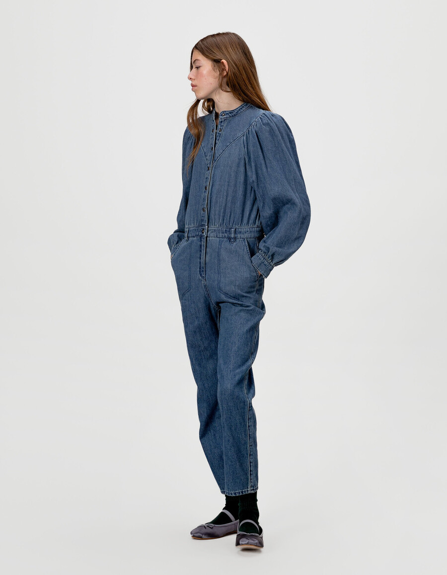 tuta in denim blu per bambine
