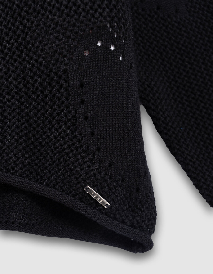 maglione nero traforato con cuori per bambina