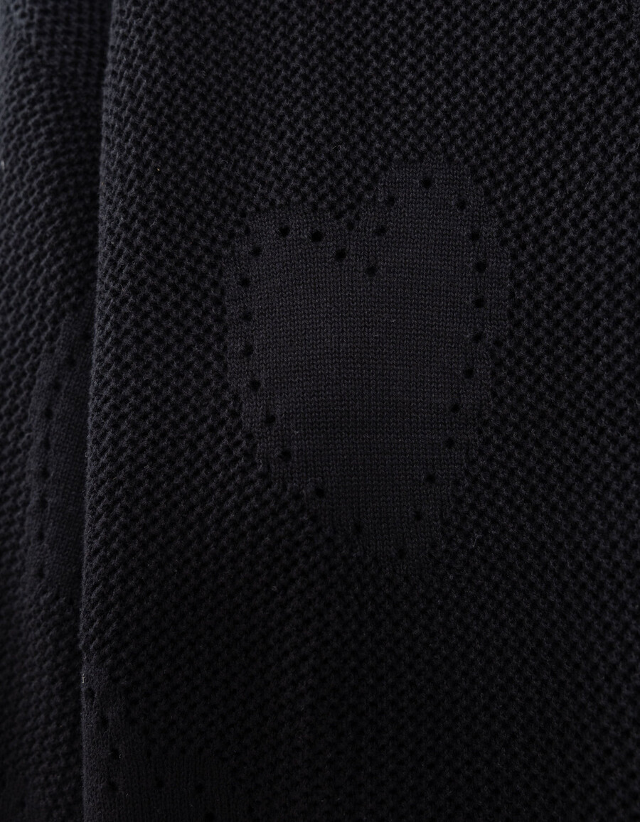 maglione nero traforato con cuori per bambina