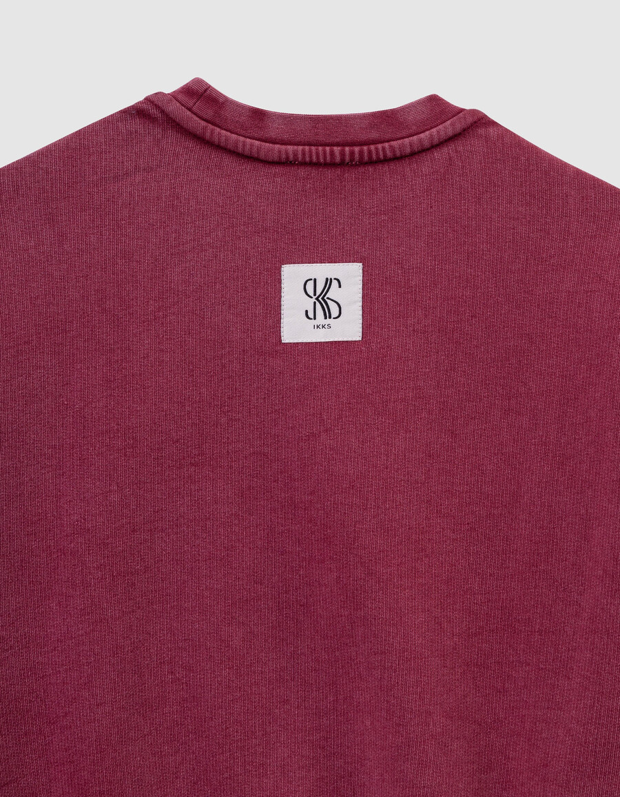 felpa bordeaux da bambina con scritta xl ricamata