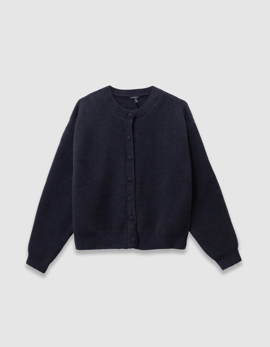 cardigan nero in morbida maglia con bottoni per bambine