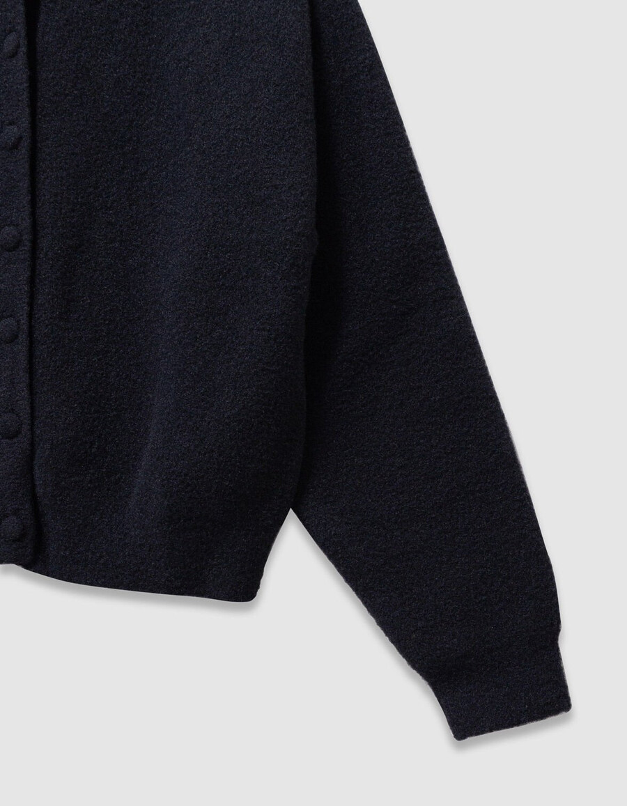 cardigan nero in morbida maglia con bottoni per bambine