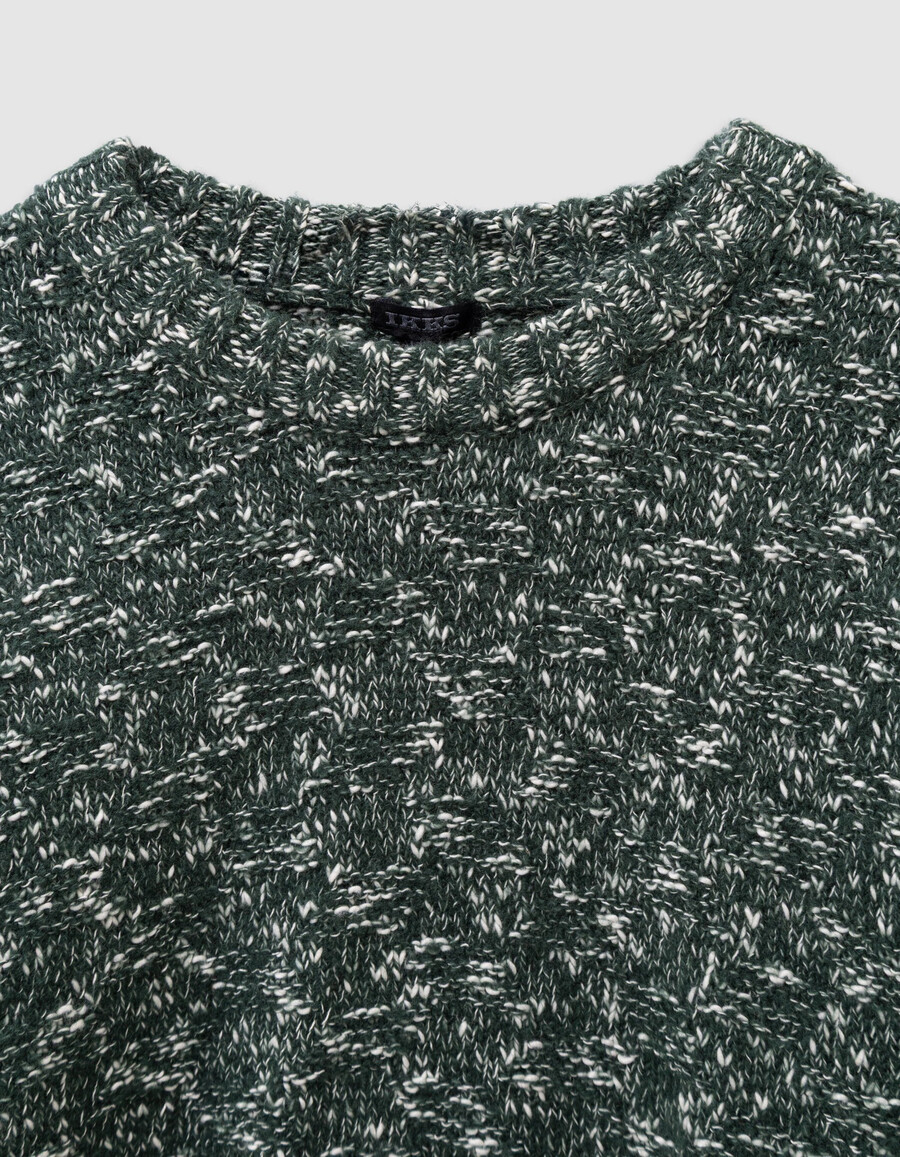 maglione lavorato a maglia mouliné decorativo verde per bambine