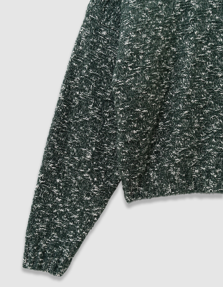maglione lavorato a maglia mouliné decorativo verde per bambine