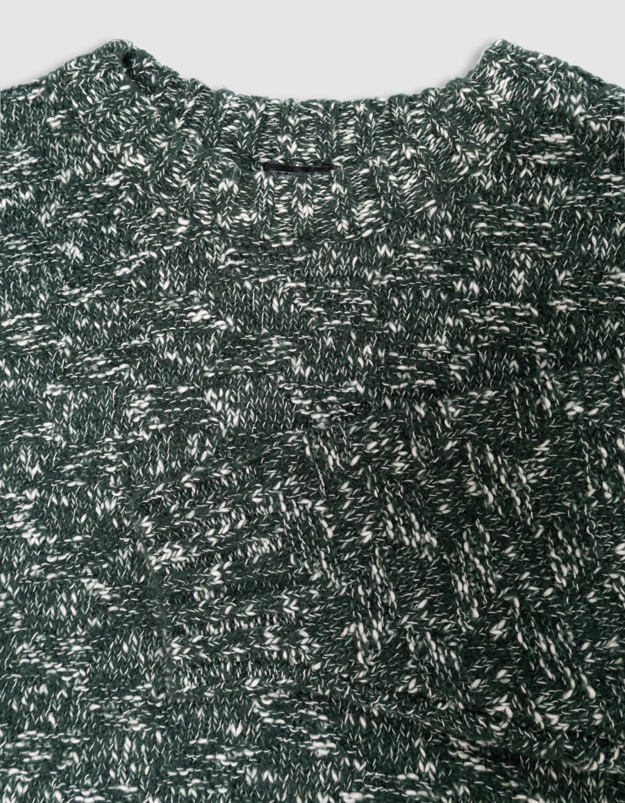 maglione lavorato a maglia mouliné decorativo verde per bambine