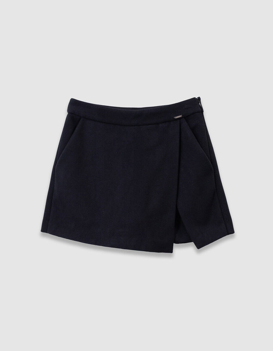 gonna-pantalone nera in lana per ragazze