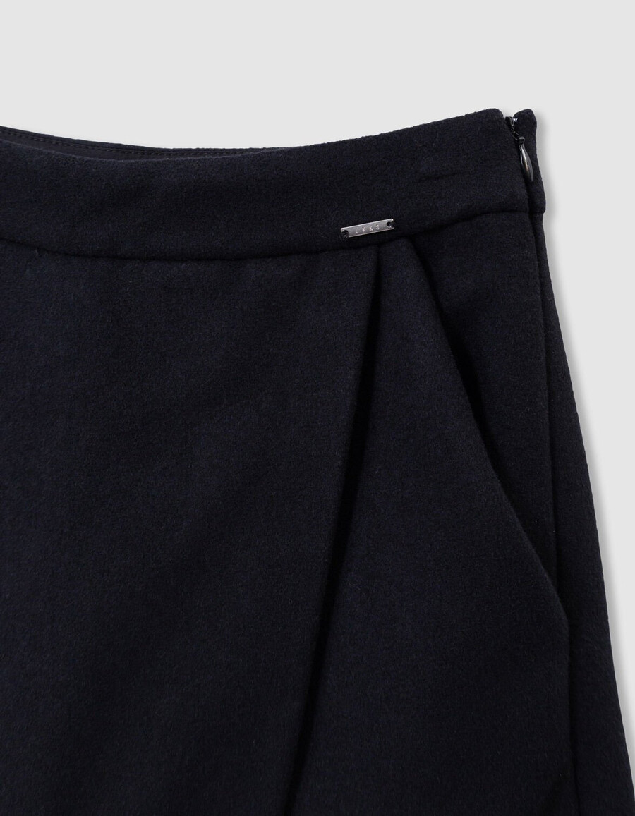 gonna-pantalone nera in lana per ragazze