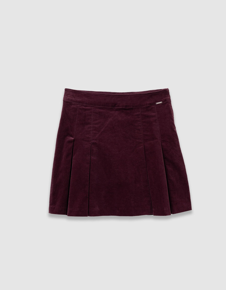 gonna corta plissettata bordeaux per bambine