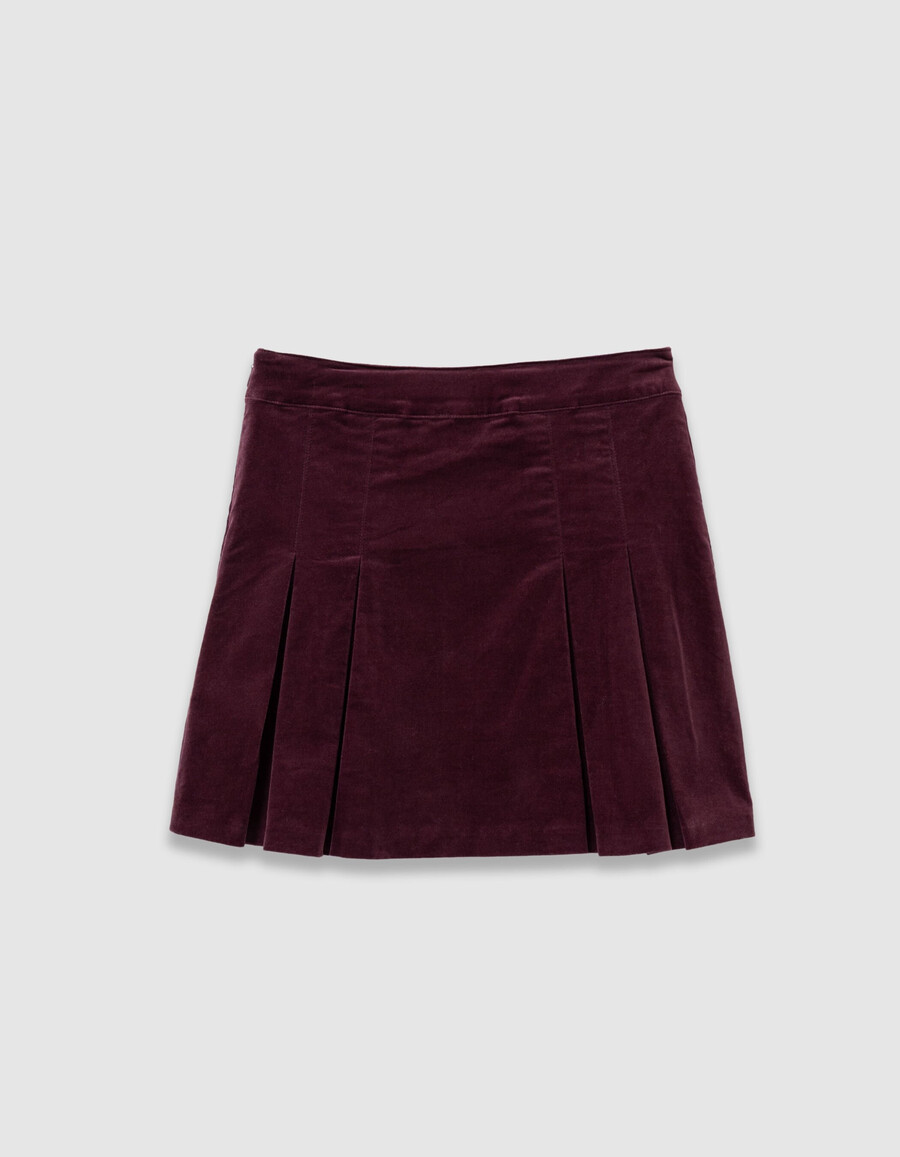 gonna corta plissettata bordeaux per bambine