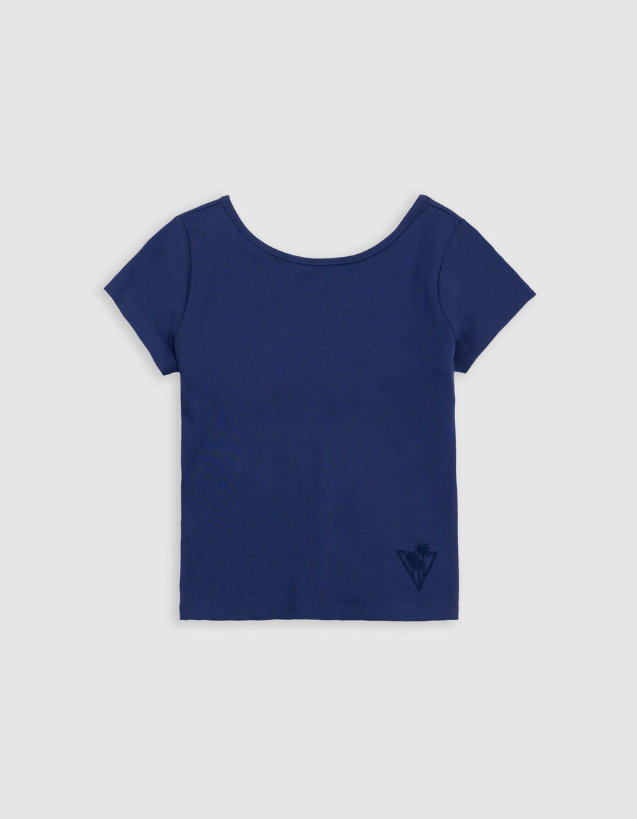 maglietta blu scollatissima per ragazze