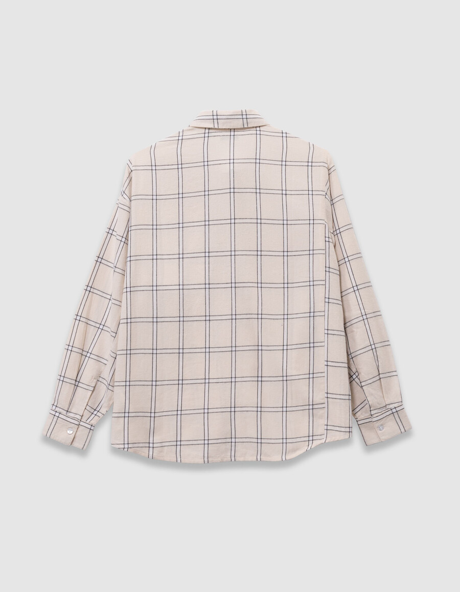 camicia a quadri ecru e neri per ragazze