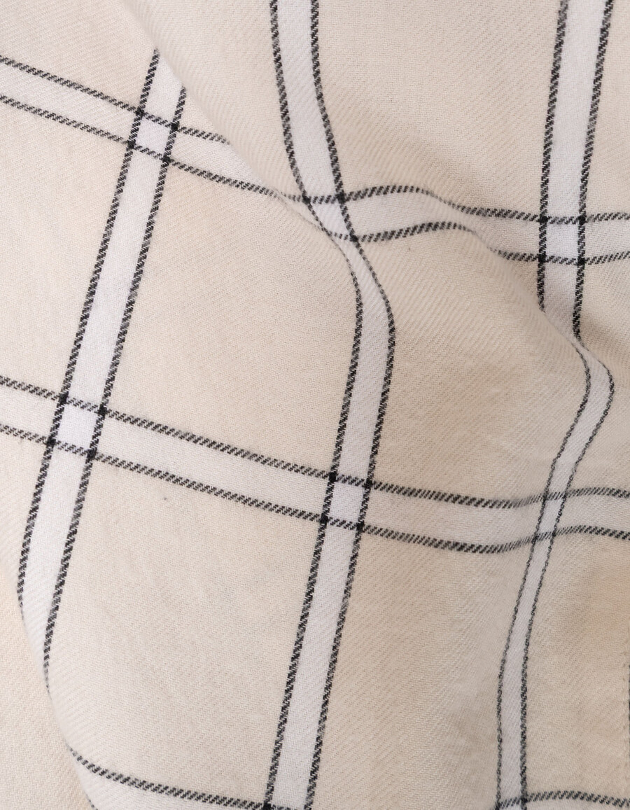 camicia a quadri ecru e neri per ragazze